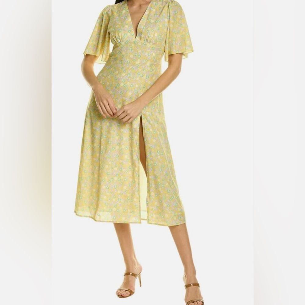 One Pretty Time (OPT) pale Yellow Floral Dress size XL NWT
